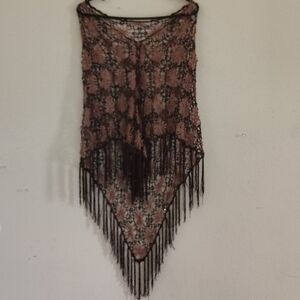 Elegant Brown Crochet Shawl